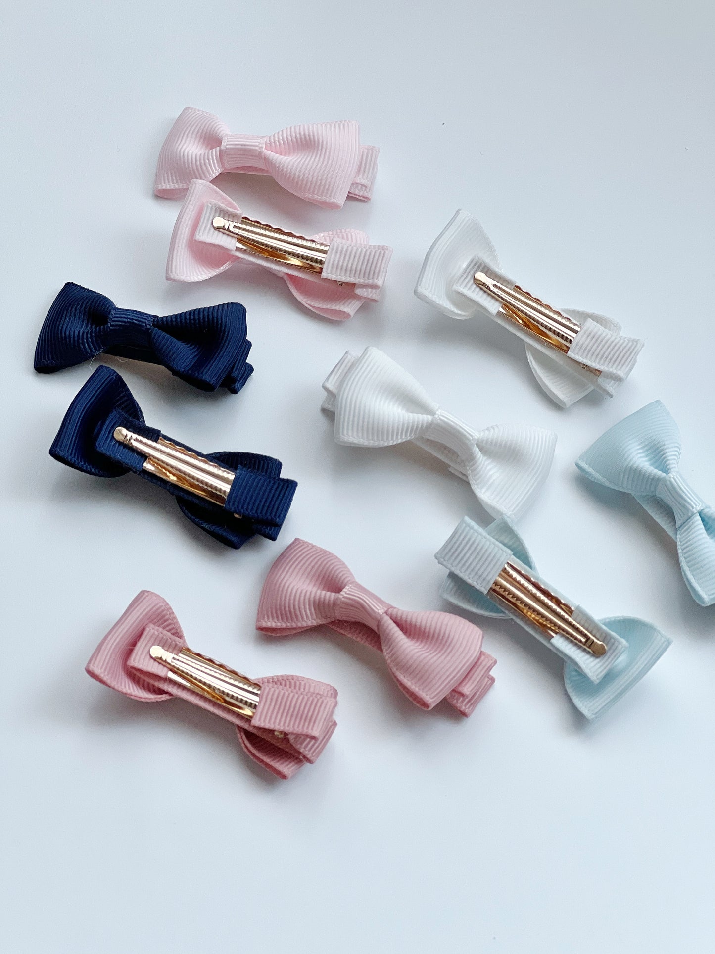 Mini Hair Bow in Rosy Blush