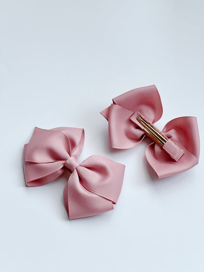 Girl's Hair Bow in Rosy Blush