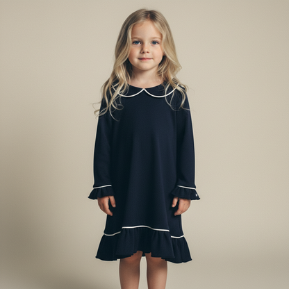 Girl's Pima Cotton Nightgown with peterpan collar