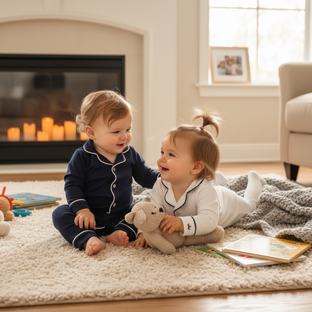 Baby Pima Romper Sleepsuit in Urban Navy