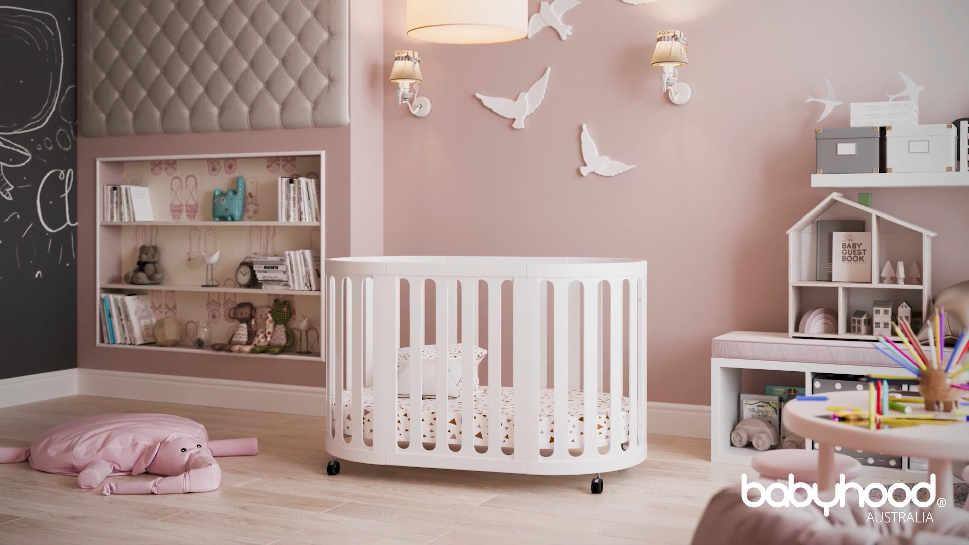 Load video: babyhood australias best and safest baby cot