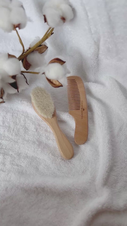 Natural Baby Hair Brush Set