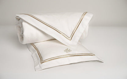 Luxury Egyptian Cotton Mulberry Silk Pillow & Duvet Set - Royal White - Count & Countess