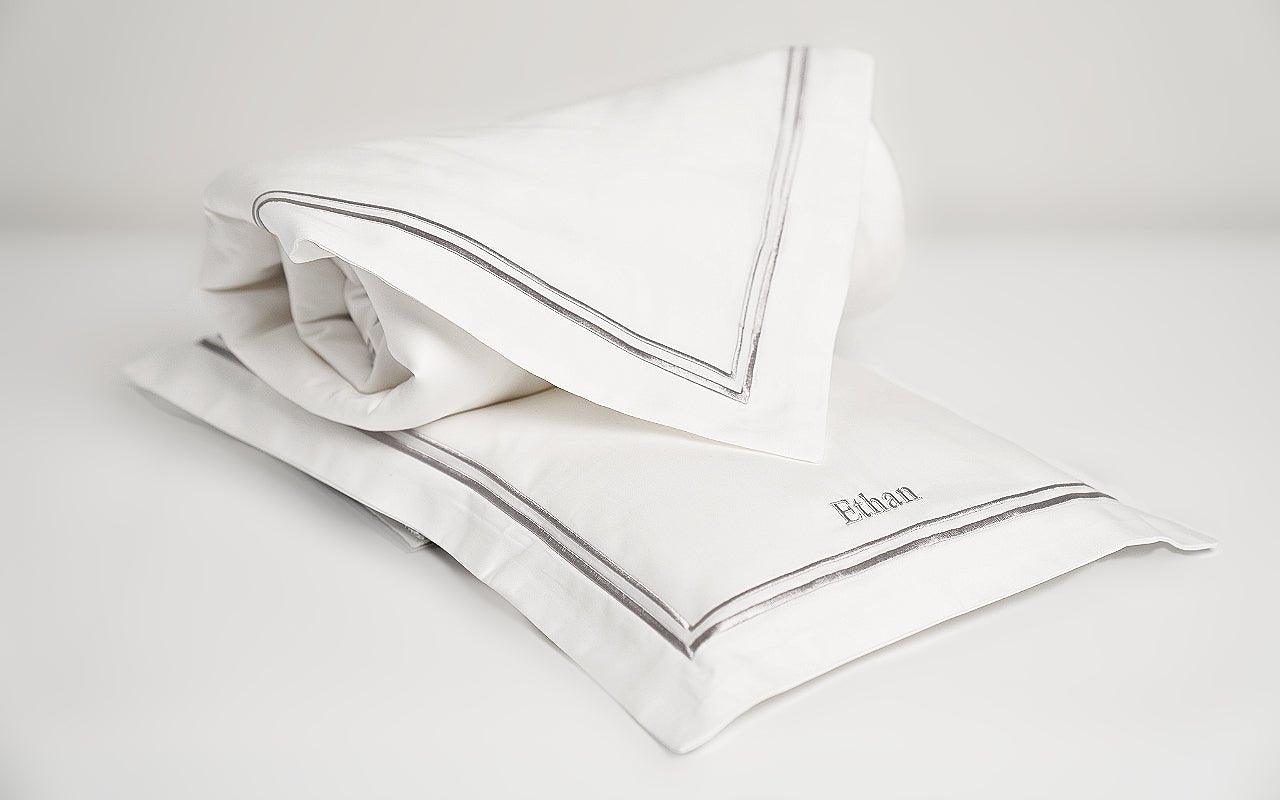 Egyptian Cotton Baby Pillow & Duvet Set - Platinum White