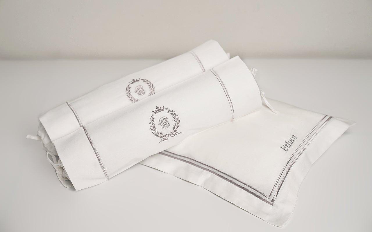 Egyptian Cotton Baby Pillow & Bolsters Set - Platinum White