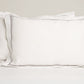 Luxury Egyptian Cotton Boudoir Sham Mulberry Silk Pillow - Platinum White