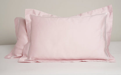 Luxury Egyptian Cotton Boudoir Sham Mulberry Silk Pillow - Cradle Pink