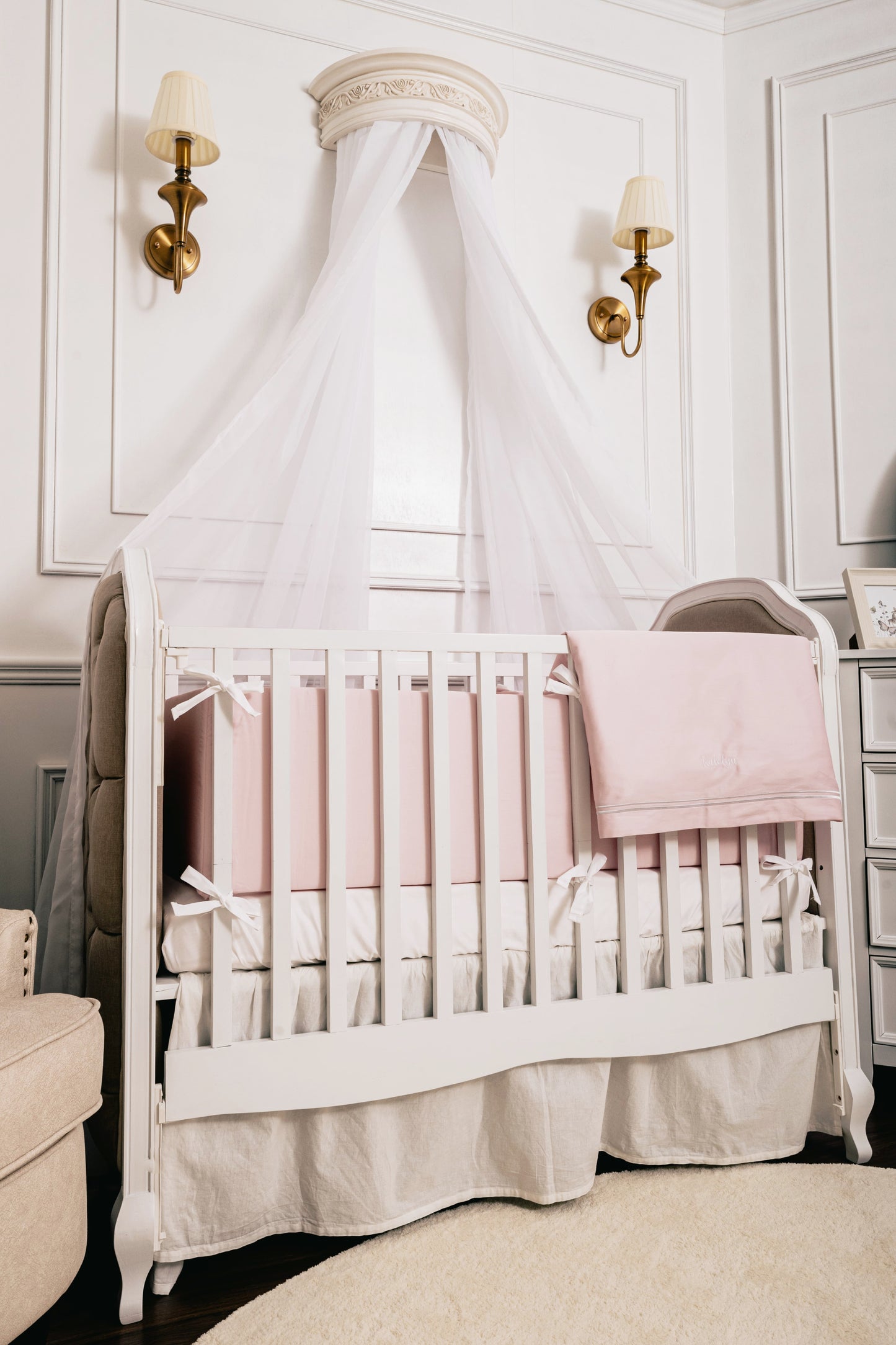 The Egyptian Cotton Nursery Collection Baby Bedding Set - Cradle Pink