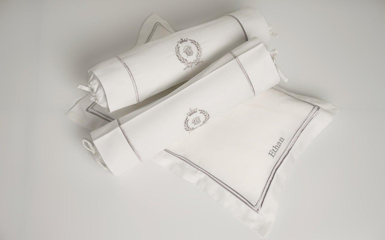 Egyptian Cotton Baby Pillow & Bolsters Set - Platinum White