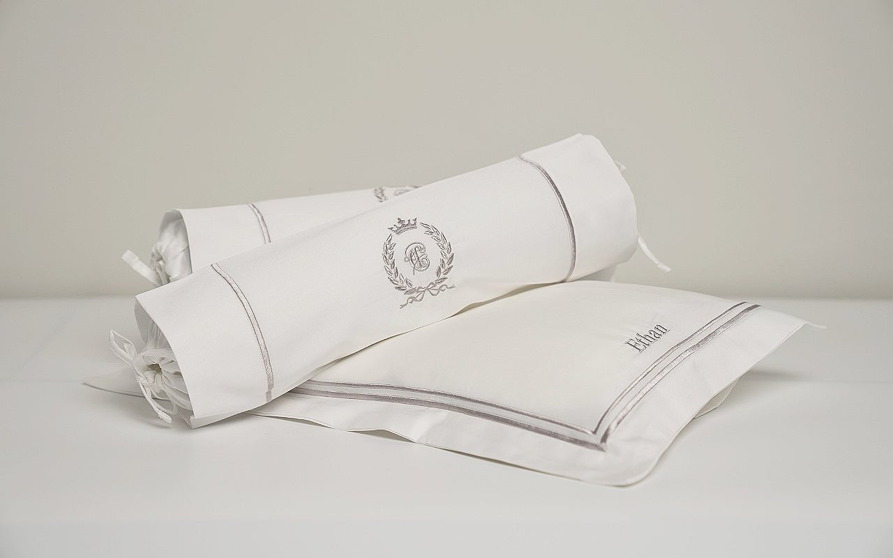 Egyptian Cotton Baby Pillow & Bolsters Set - Platinum White