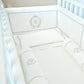 Cot Bumpers for baby cot made from 100% Egyptian Cotton