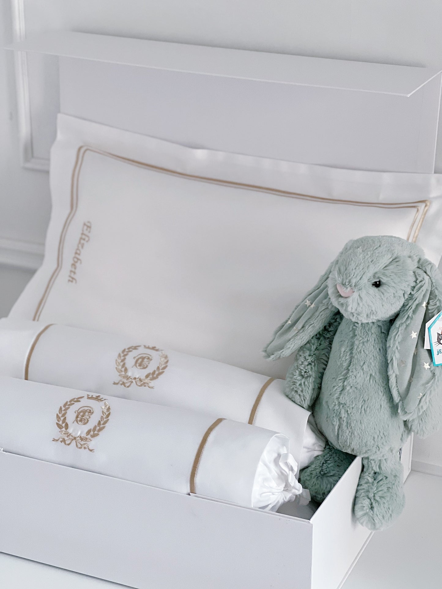 Jellycat Bashful Sparklet Bunny Baby Gift Set with name customisation - Count & Countess Baby Beddings & Gifts