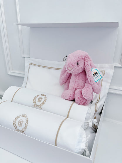 Jellycat Bashful Tulip Pink Bunny Baby Gift Set with name customisation - Count & Countess Baby Beddings & Gifts