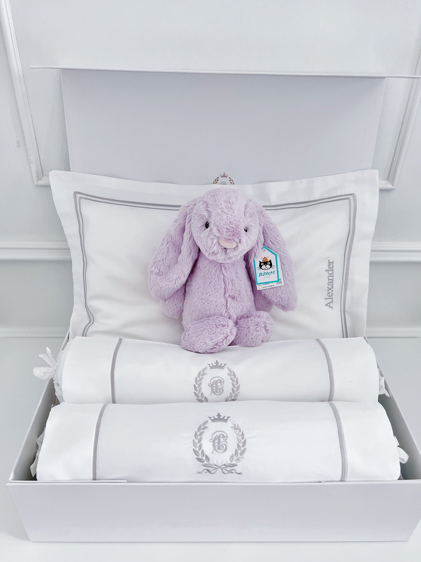 Bonne Nuit Newborn Gift Set - Platinum White