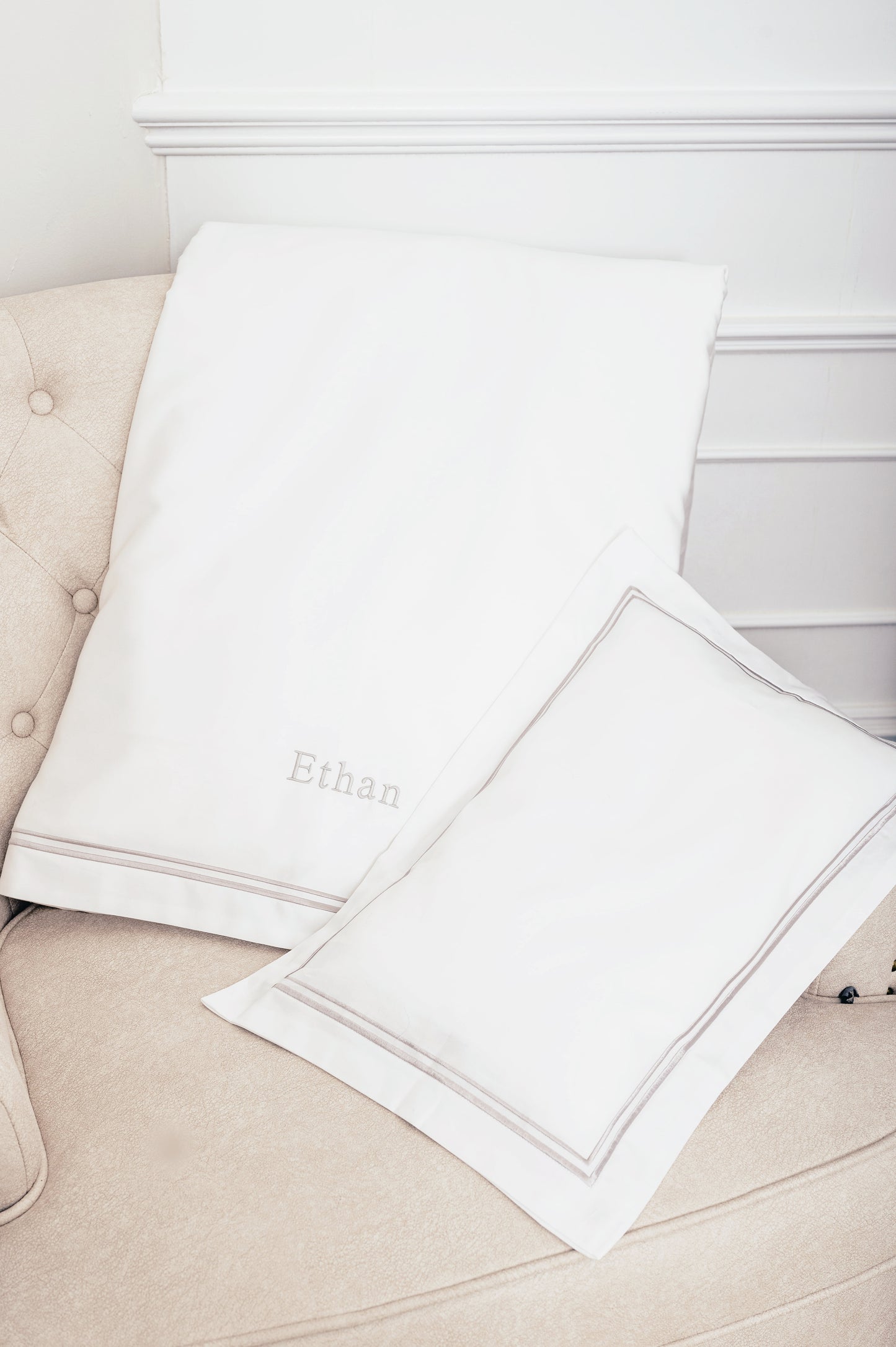 Best Personalised White Baby Nursery Beddings in Egyptian Cotton
