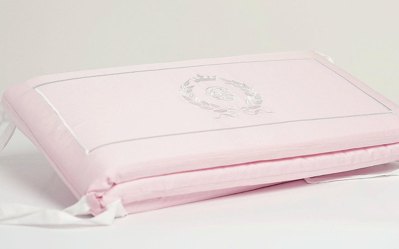Egyptian Cotton Pink Cot Bumpers for Baby Girl 