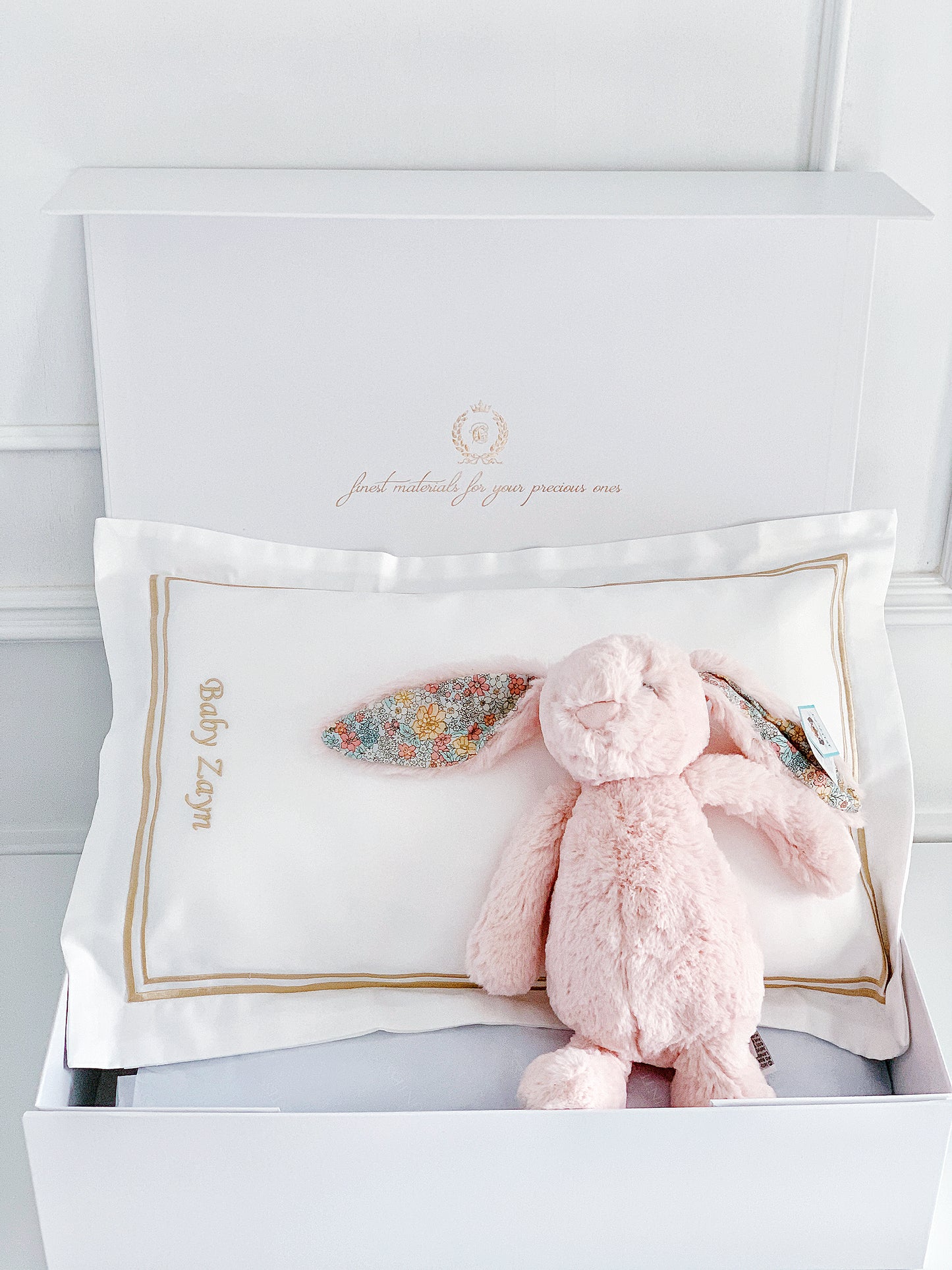 Boudoir Sham Pillow Baby Gift Set - Royal White