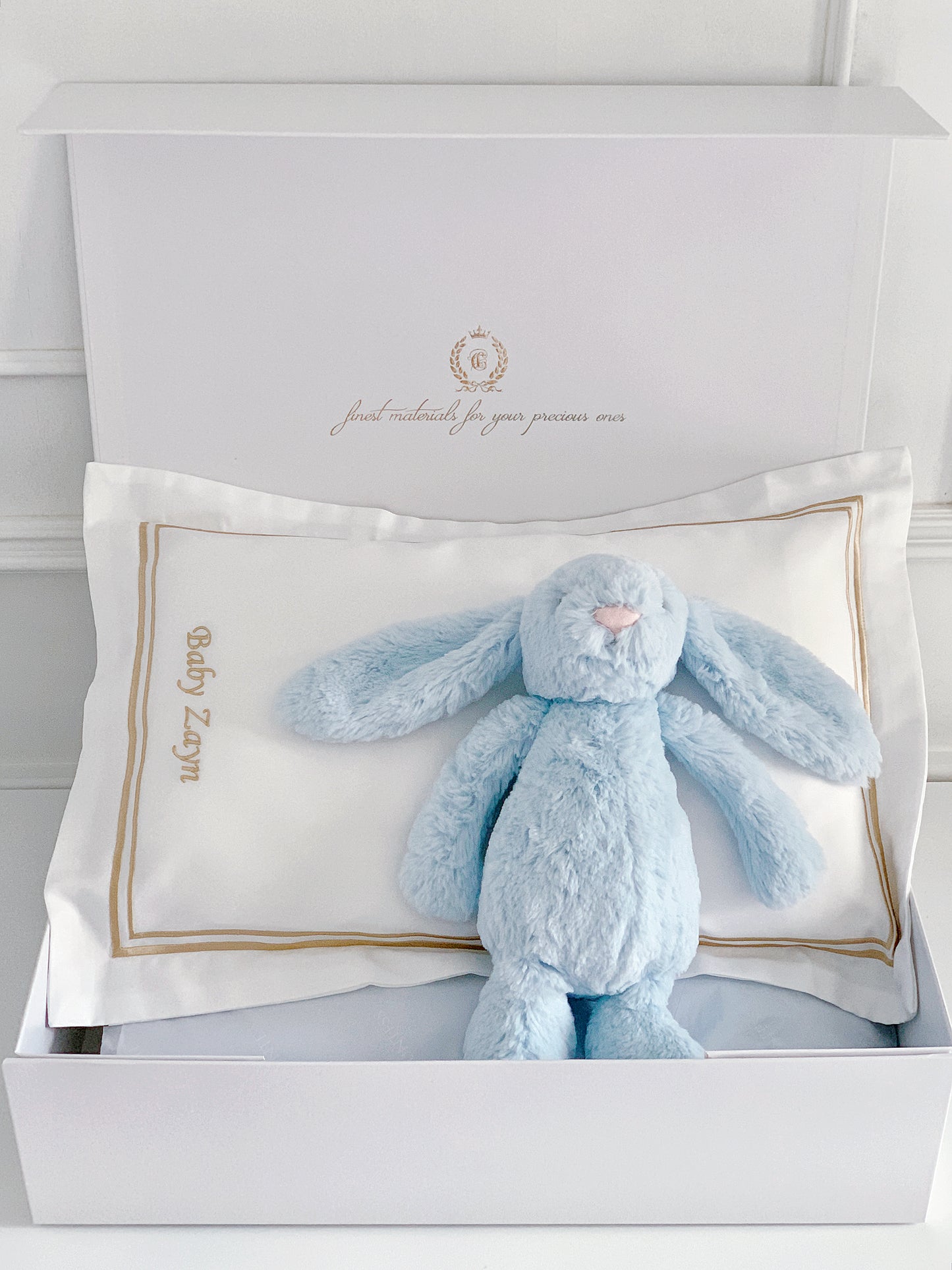 Boudoir Sham Pillow Baby Gift Set - Royal White