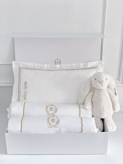 Jellycat Bashful Cream Bunny Baby Gift Set with name customisation - Count & Countess Baby Beddings & Gifts