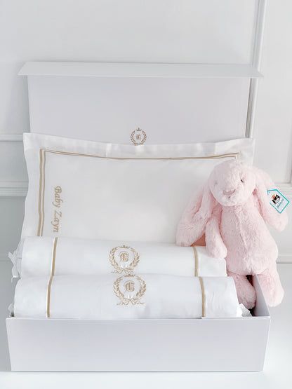 Jellycat Bashful Pink Bunny Baby Gift Set with name customisation - Count & Countess Baby Beddings & Gifts