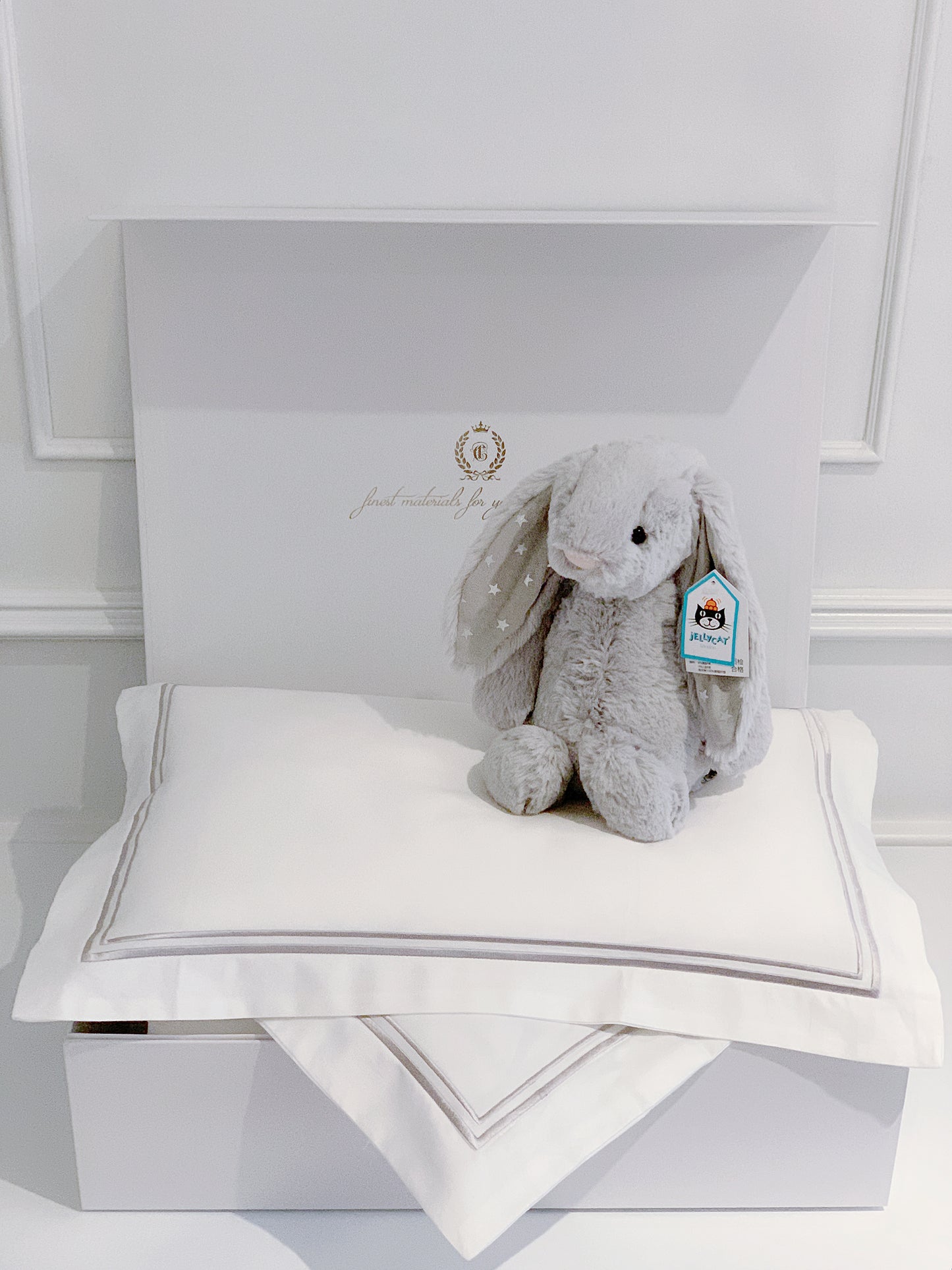 Jellycat Bashful Shimmer Bunny Newborn Gift Set for Baby Boy