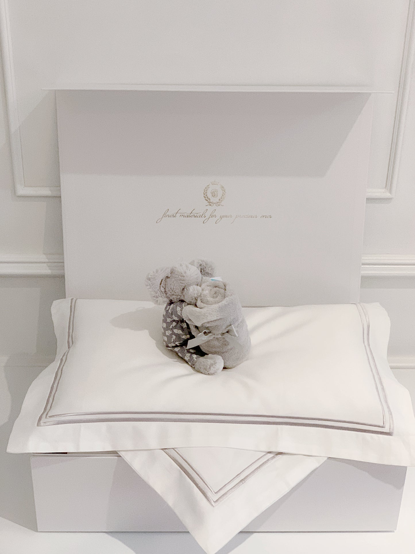 Bonjour Petit Pillow & Duvet Baby Gift Box - Platinum White