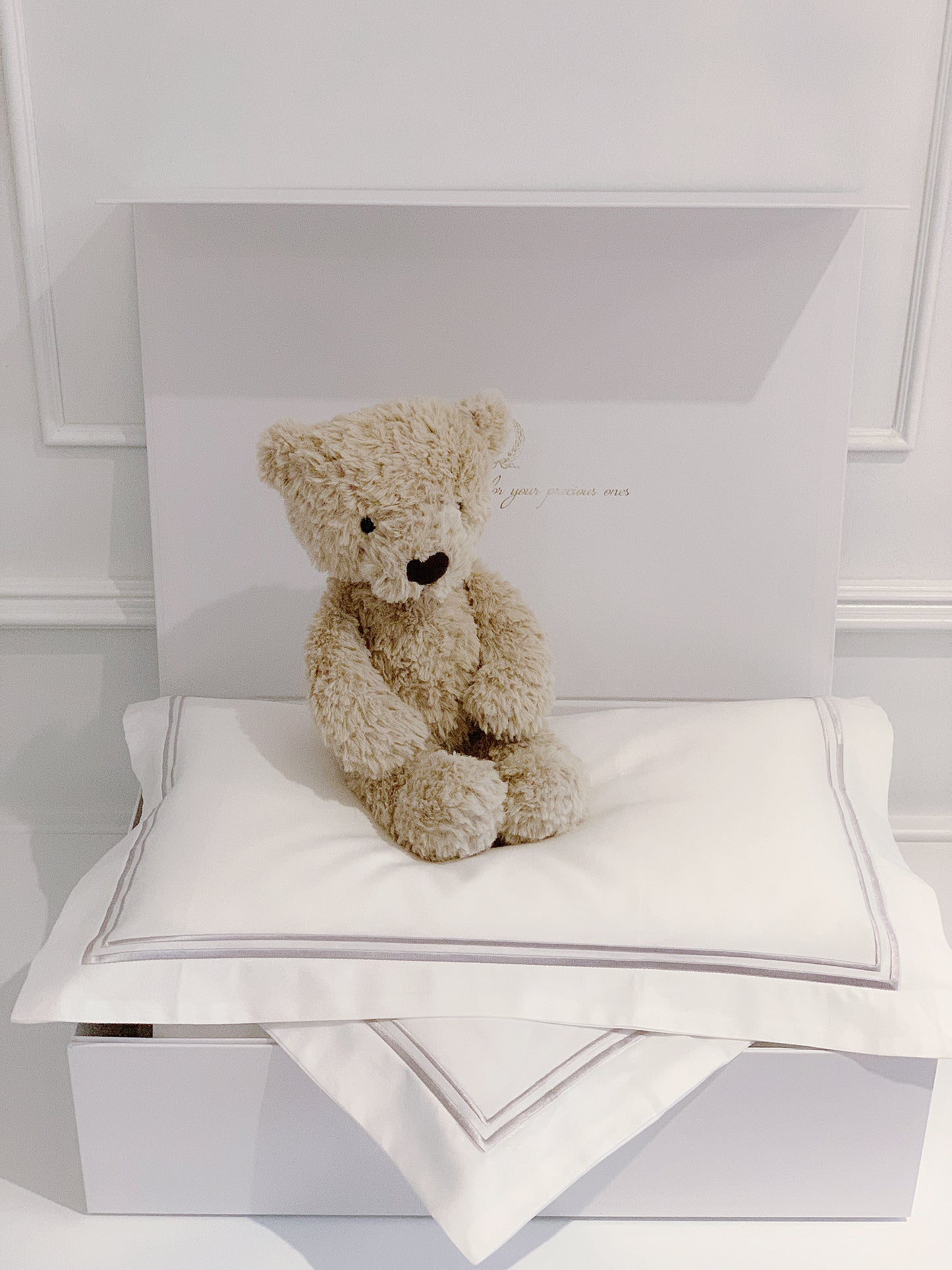 Bonjour Petit Pillow & Duvet Baby Gift Box - Platinum White