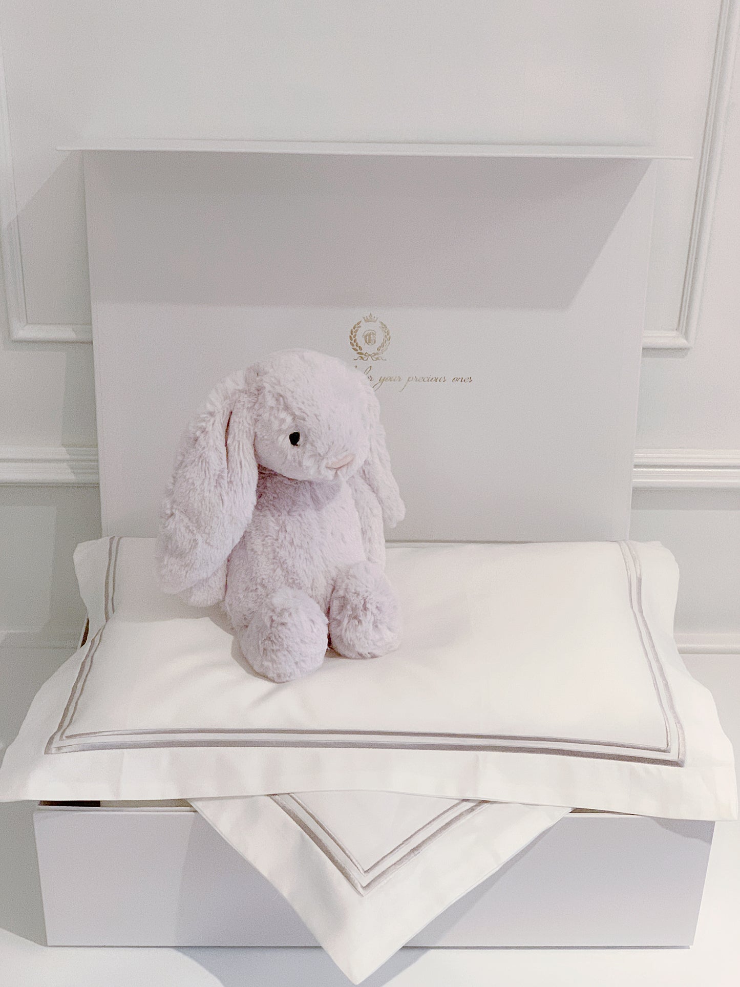 Bonjour Petit Pillow & Duvet Baby Gift Box - Platinum White