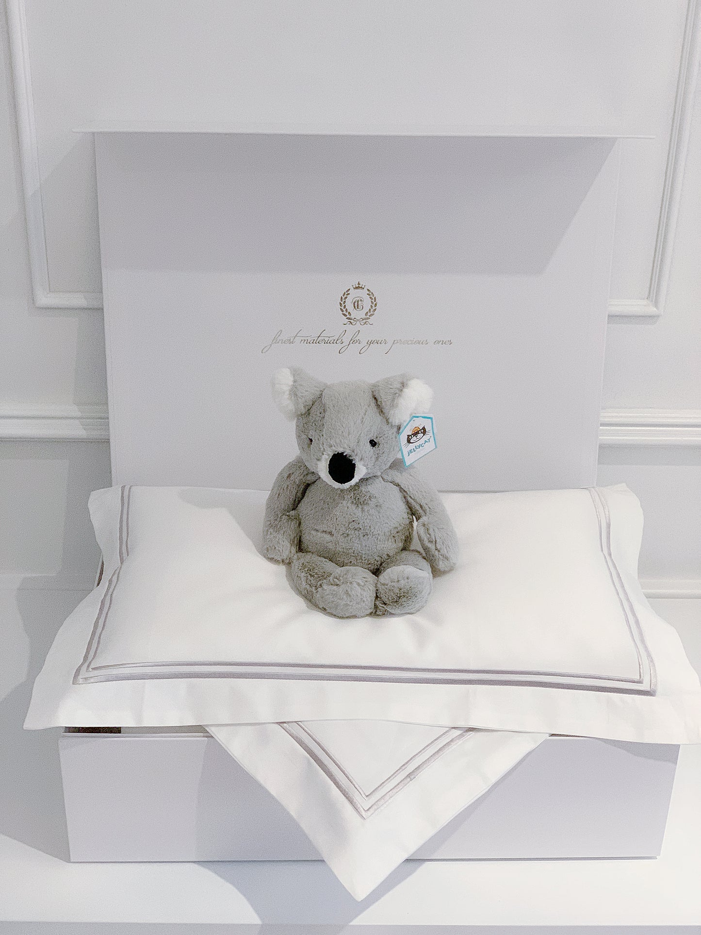 Bonjour Petit Pillow & Duvet Baby Gift Box - Platinum White