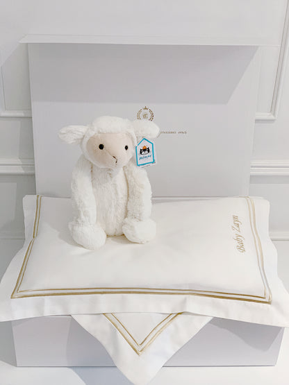 Bonjour Petit Pillow & Duvet Baby Gift Box - Royal White - Count & Countess