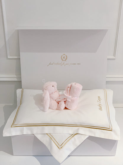 Bonjour Petit Pillow & Duvet Baby Gift Box - Royal White - Count & Countess