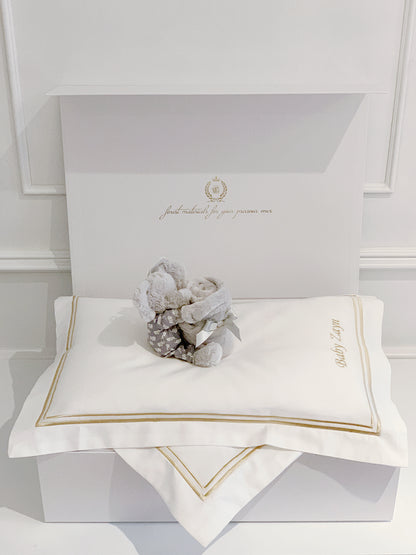 Bonjour Petit Pillow & Duvet Baby Gift Box - Royal White - Count & Countess