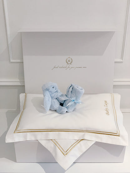 Bonjour Petit Pillow & Duvet Baby Gift Box - Royal White - Count & Countess