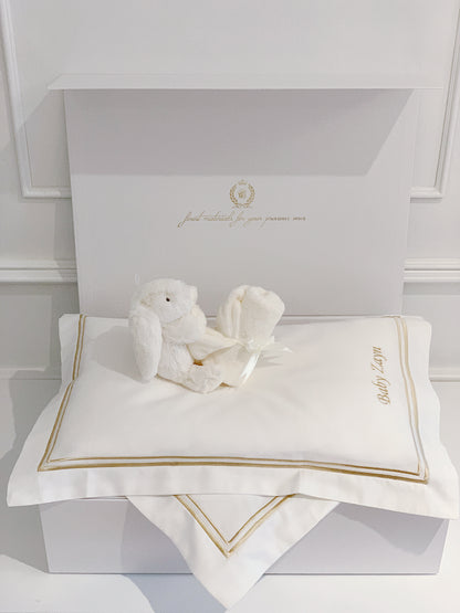 Bonjour Petit Pillow & Duvet Baby Gift Box - Royal White - Count & Countess