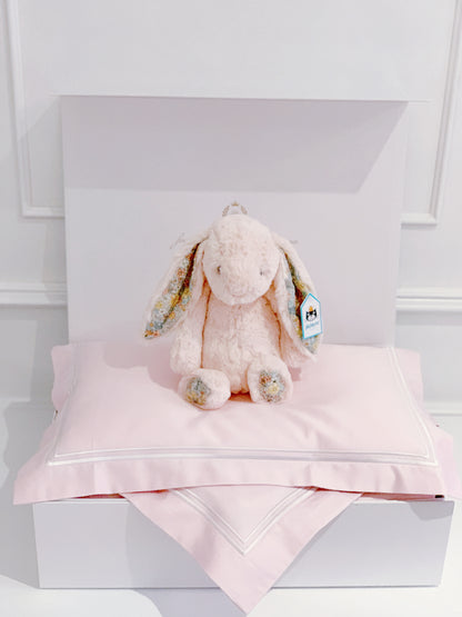 Best Personalised Newborn Baby Gift with Pillow, Duvet & Jellycat Blossom Blush Bunny Soft Toy