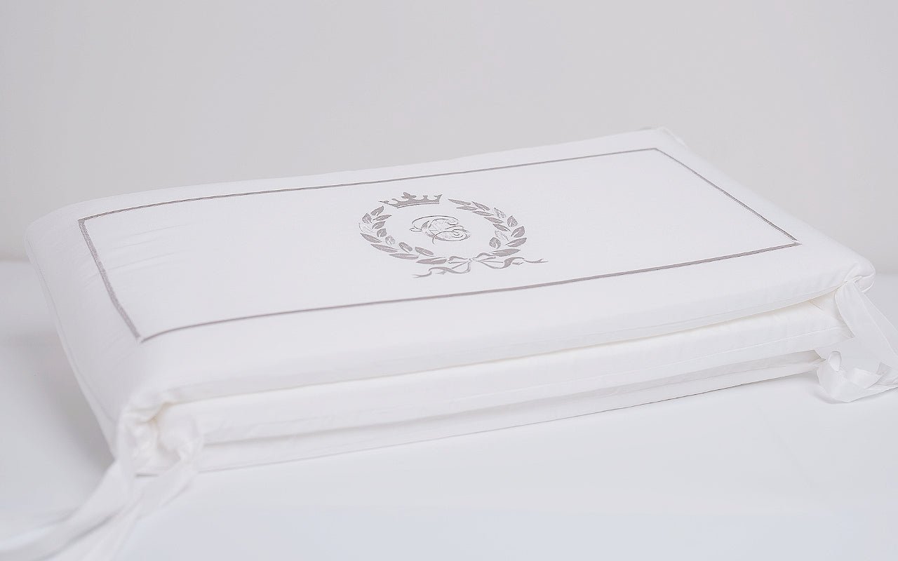 Best White Cot Bumpers in Egyptian Cotton for baby nursery